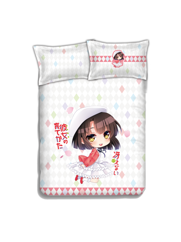 Megumi Kato - SaeKano Anime 4 Pieces Bedding Sets,Bed Sheet Duvet Cover with Pillow Covers