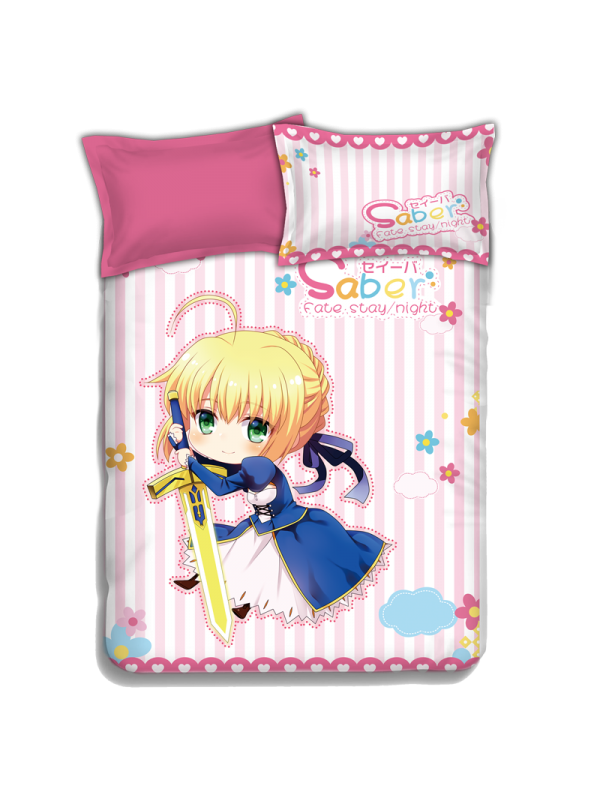 Fate stay night- saber Japanese Anime Bed Sheet Duvet Cover with Pillow Covers