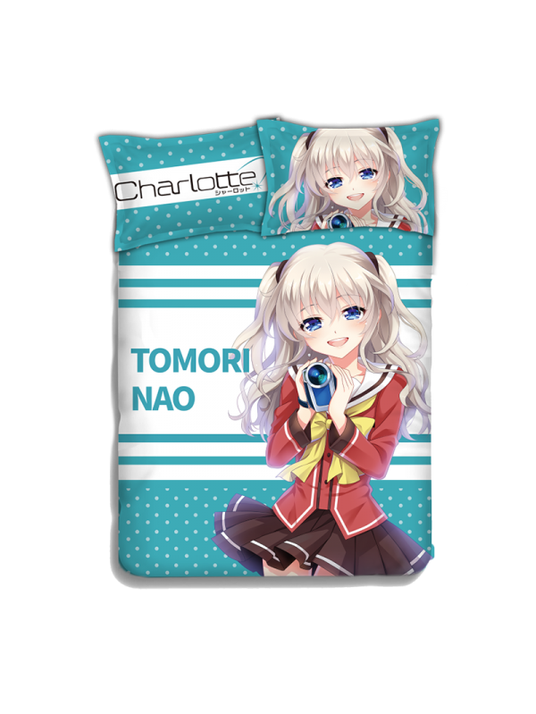 Chalotte Japanese Anime Bed Blanket Duvet Cover with Pillow Covers