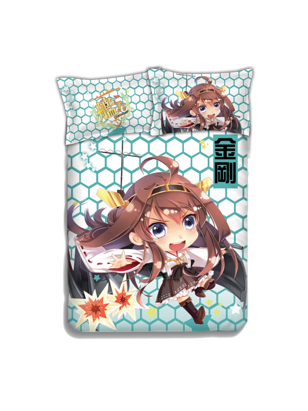 Kongou - Kantai Collection Anime 4 Pieces Bedding Sets,Bed Sheet Duvet Cover with Pillow Covers