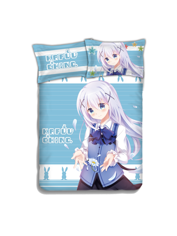 Chino Kafuu - Is the Order Rabbit Japanese Anime Bed Sheet Duvet Cover with Pillow Covers