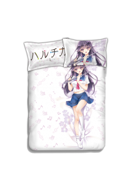 Homura Chika Anime 4 Pieces Bedding Sets,Bed Sheet Duvet Cover with Pillow Covers