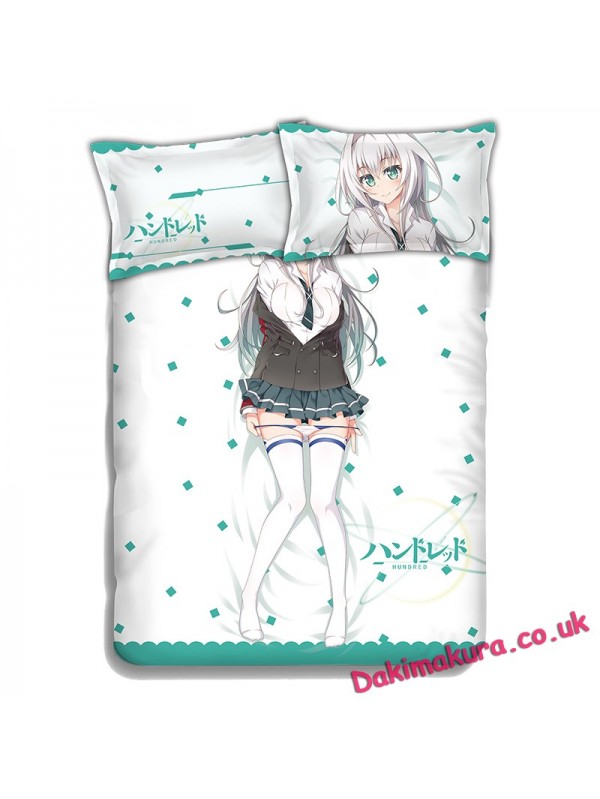 Emilia Hermit-Hundred Anime 4 Pieces Bedding Sets,Bed Sheet Duvet Cover with Pillow Covers