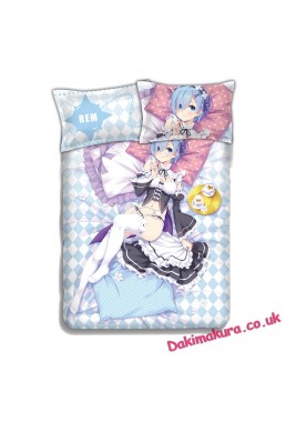 Rem - Re Zer Japanese Anime Bed Sheet Duvet Cover with Pillow Covers