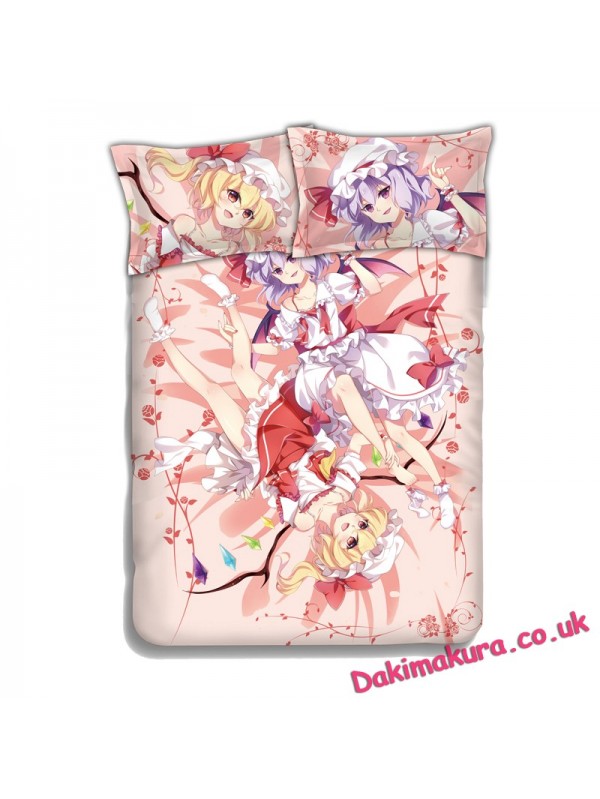 Flandre Scarlet Remilia Scarlet-Touhou Project Anime 4 Pieces Bedding Sets,Bed Sheet Duvet Cover