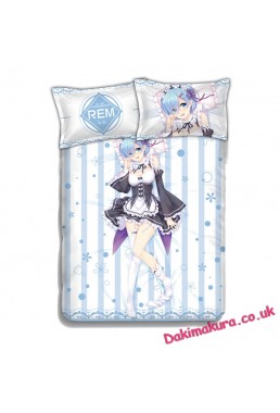 Rem - ReZero Japanese Anime Bed Blanket Duvet Cover with Pillow Covers