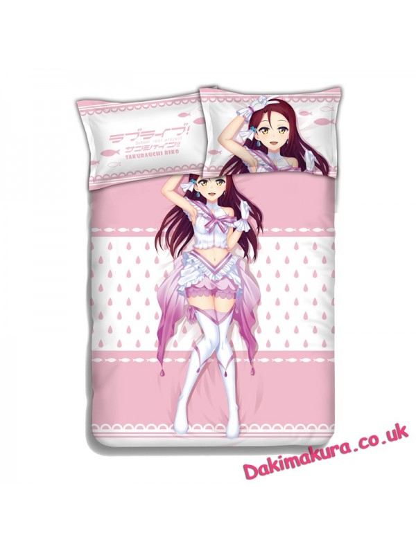 Sakurauchi Riko-LoveLive Sunshine Anime 4 Pieces Bedding Sets,Bed Sheet Duvet Cover with Pillow Covers