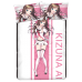 Kizuna Ai Anime 4 Pieces Bedding Sets,Bed Sheet Duvet Cover with Pillow Covers