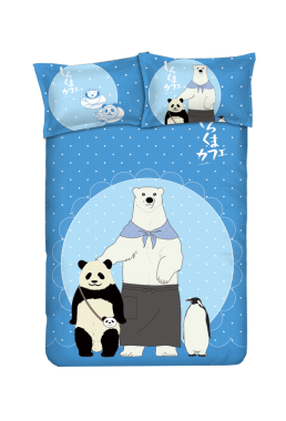 Panda - Shirokuma Cafeblue Anime Bed Blanket Duvet Cover with Pillow Covers