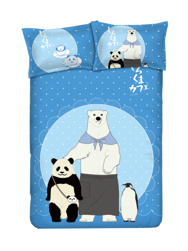 Panda - Shirokuma Cafeblue Anime Bed Blanket Duvet Cover with Pillow Covers