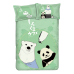 Panda - Shirokuma CafeGreen Anime Bed Sheet Duvet Cover with Pillow Covers