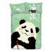 Panda - Shirokuma CafeGreen Anime Bed Sheet Duvet Cover with Pillow Covers