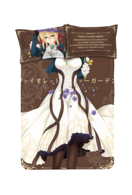 Violet Evergarden Japanese Anime Bed Sheet Duvet Cover with Pillow Covers