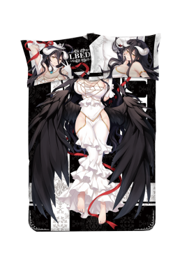 Albedo-Overlord Japanese Anime Bed Blanket Duvet Cover with Pillow Covers