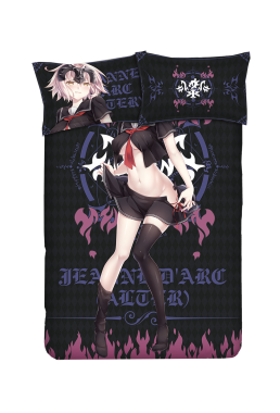 Jeanne d'Arc-Fate Grand order Anime 4 Pieces Bedding Sets,Bed Sheet Duvet Cover with Pillow Covers