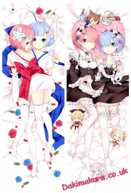 Ram and Rem - Re Zero Dakimakura Japanese Hugging Body Pillow Cover