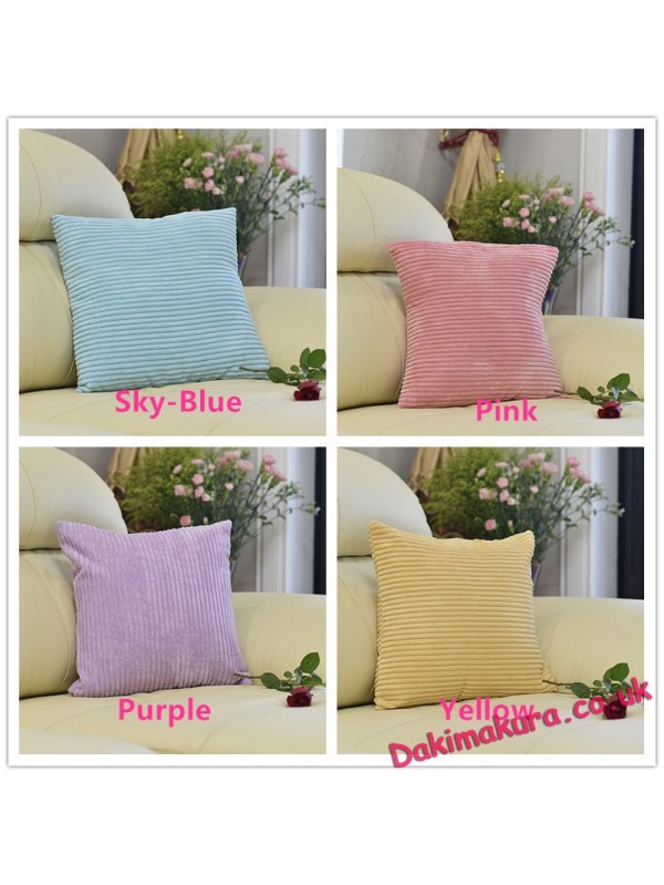 Conditional Free Gifts - Corn Striped Velvet Square Throw Pillow Covers,45*45cm(18x18 inch)