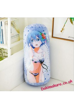 Rem Re:Zero Anime Comfort Neck and Support Mini Round Roll Bolster Dakimakura Pillow