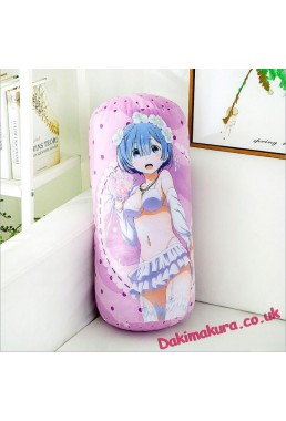 Rem Re:Zero Anime Comfort Neck and Support Mini Round Roll Bolster Dakimakura Pillow