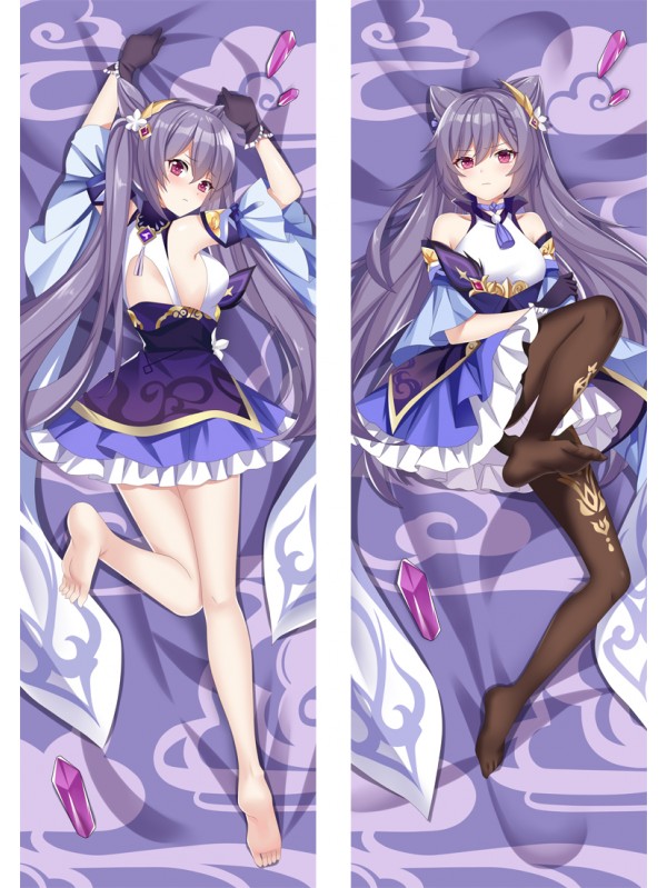 Genshin Impact Keqing Pillow Case Anime Japanese Dakimakura Hugging Body Pillow Cover