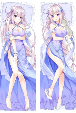 ReZero Emilia Pillow Case Anime Japanese Dakimakura Hugging Body Pillow Cover