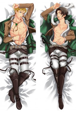 Attack on Titan Erwin & Levi Anime Dakimakura Japanese Hugging Body Pillow Case Cover