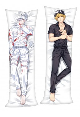 Cells at Work! White Blood Cell Leukocyte & Kill Cytotoxic T cell Full body waifu japanese anime pillowcases