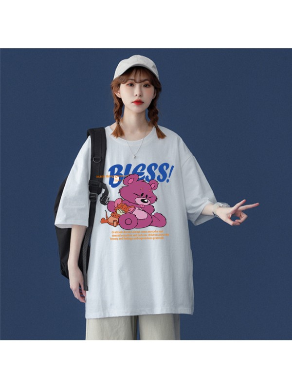 Mice and Bears 2 Unisex Mens/Womens Short Sleeve T-shirts Fashion Printed Tops Cosplay Costume