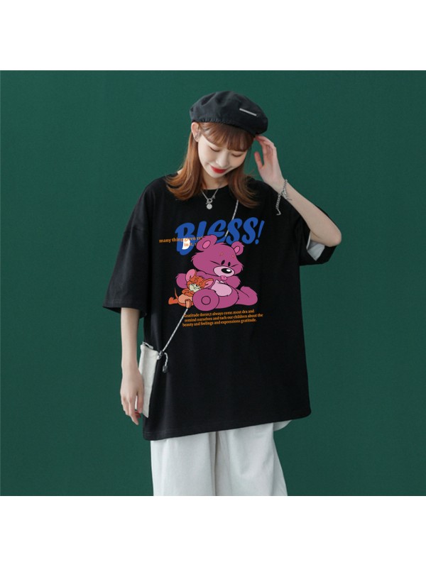 Mice and Bears 4 Unisex Mens/Womens Short Sleeve T-shirts Fashion Printed Tops Cosplay Costume