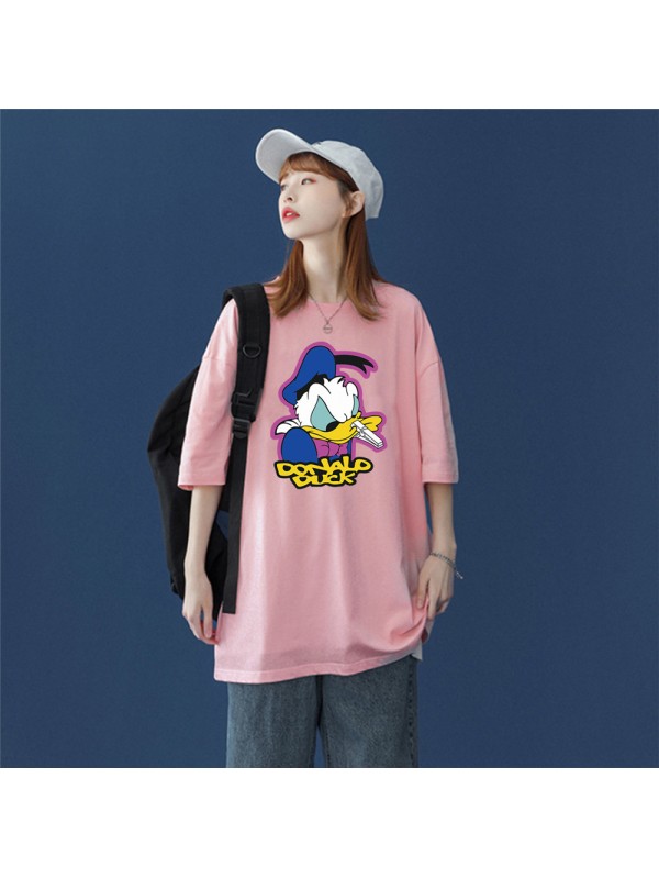 Donald Duck 4 Unisex Mens/Womens Short Sleeve T-shirts Fashion Printed Tops Cosplay Costume