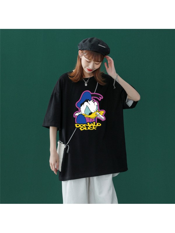 Donald Duck 5 Unisex Mens/Womens Short Sleeve T-shirts Fashion Printed Tops Cosplay Costume
