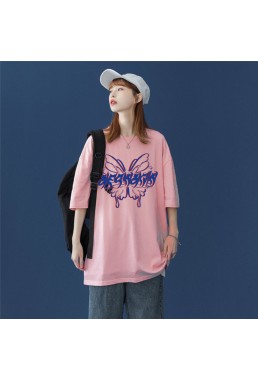 Butterfly Pink Unisex Mens/Womens Short Sleeve T-shirts Fashion Printed Tops Cosplay Costume