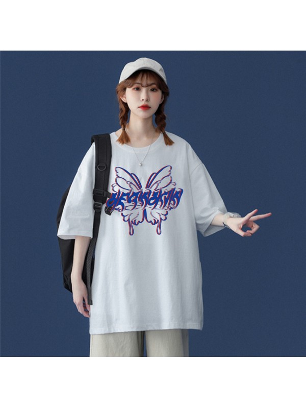 Butterfly Red Unisex Mens/Womens Short Sleeve T-shirts Fashion Printed Tops Cosplay Costume