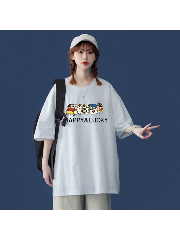 Crayon Shin chan 2 Unisex Mens/Womens Short Sleeve T-shirts Fashion Printed Tops Cosplay Costume