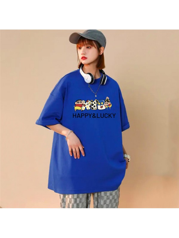 Crayon Shin chan 5 Unisex Mens/Womens Short Sleeve T-shirts Fashion Printed Tops Cosplay Costume
