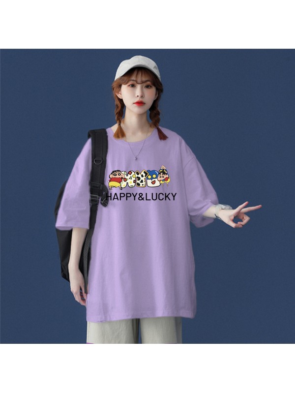 Crayon Shin chan 7 Unisex Mens/Womens Short Sleeve T-shirts Fashion Printed Tops Cosplay Costume