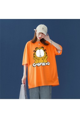 Garfield 2 Unisex Mens/Womens Short Sleeve T-shirts Fashion Printed Tops Cosplay Costume