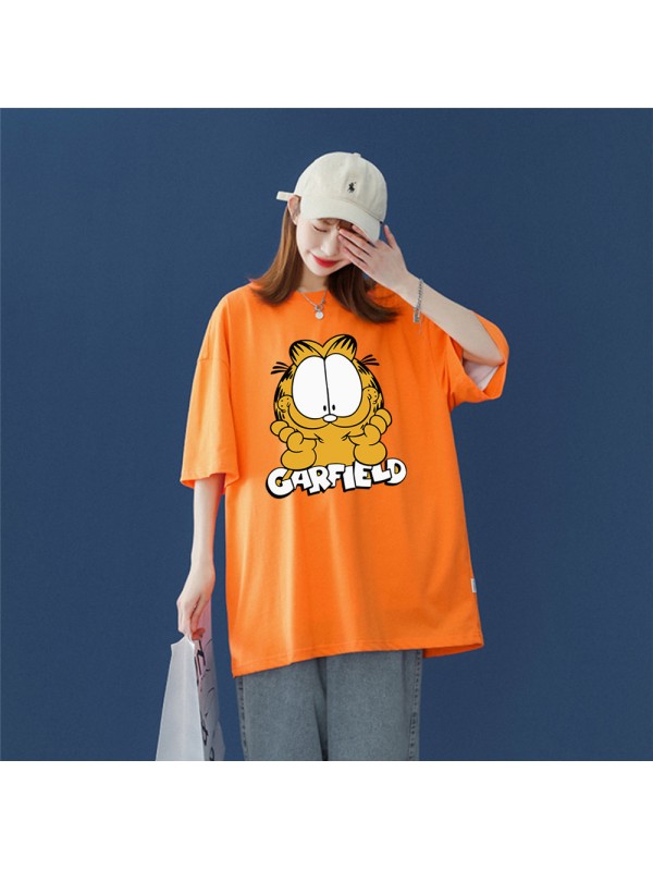 Garfield 2 Unisex Mens/Womens Short Sleeve T-shirts Fashion Printed Tops Cosplay Costume