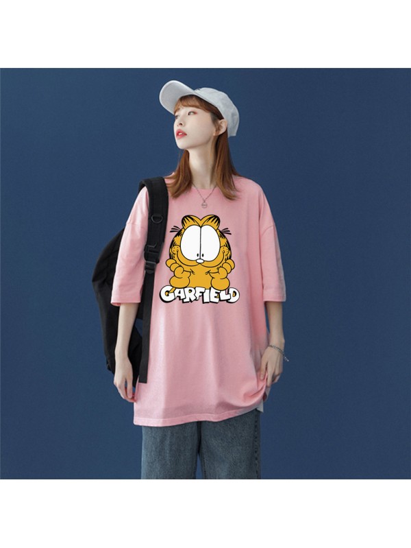 Garfield 3 Unisex Mens/Womens Short Sleeve T-shirts Fashion Printed Tops Cosplay Costume
