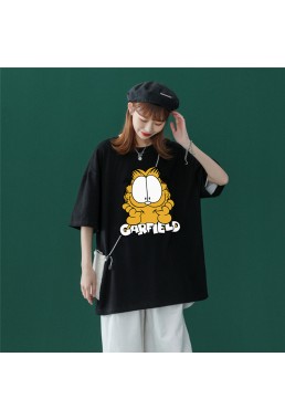 Garfield 4 Unisex Mens/Womens Short Sleeve T-shirts Fashion Printed Tops Cosplay Costume