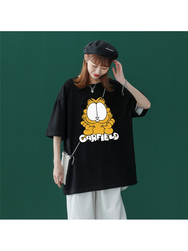Garfield 4 Unisex Mens/Womens Short Sleeve T-shirts Fashion Printed Tops Cosplay Costume