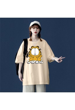 Garfield 5 Unisex Mens/Womens Short Sleeve T-shirts Fashion Printed Tops Cosplay Costume