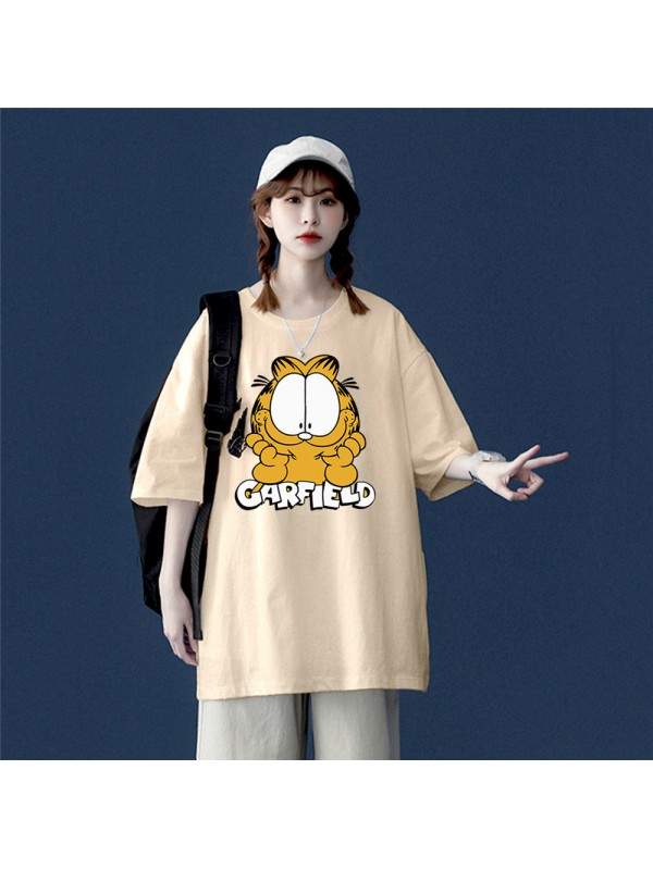 Garfield 5 Unisex Mens/Womens Short Sleeve T-shirts Fashion Printed Tops Cosplay Costume