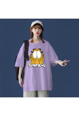 Garfield 7 Unisex Mens/Womens Short Sleeve T-shirts Fashion Printed Tops Cosplay Costume