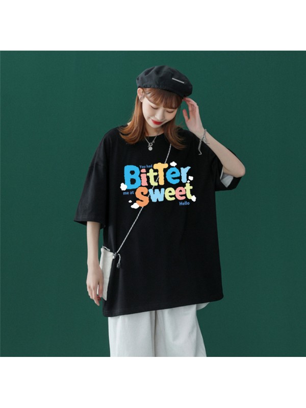 Bitter Sweet Black Unisex Mens/Womens Short Sleeve T-shirts Fashion Printed Tops Cosplay Costume