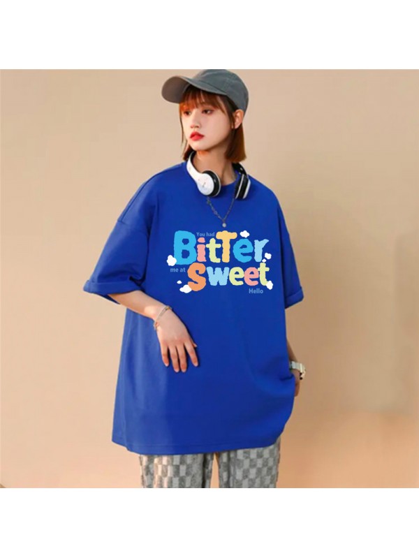 Bitter Sweet Blue Unisex Mens/Womens Short Sleeve T-shirts Fashion Printed Tops Cosplay Costume