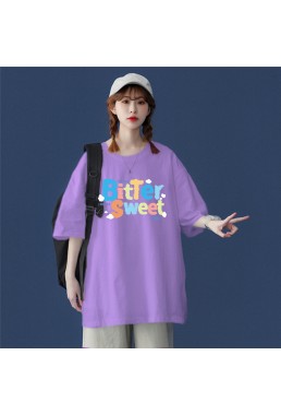 Bitter Sweet Purple Unisex Mens/Womens Short Sleeve T-shirts Fashion Printed Tops Cosplay Costume