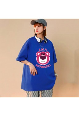 Hugger Bear Blue Unisex Mens/Womens Short Sleeve T-shirts Fashion Printed Tops Cosplay Costume