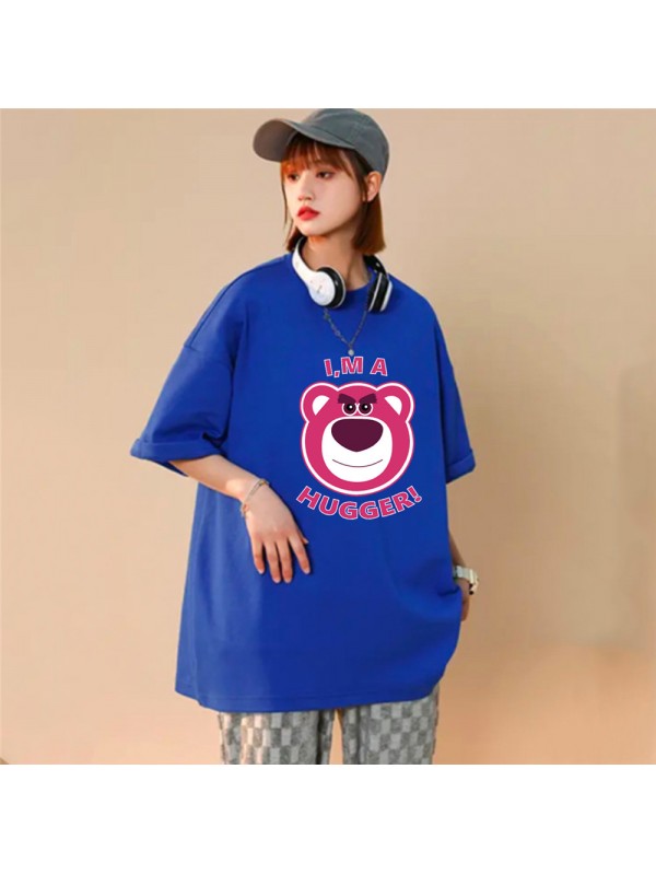 Hugger Bear Blue Unisex Mens/Womens Short Sleeve T-shirts Fashion Printed Tops Cosplay Costume