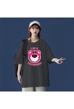 Hugger Bear Grey Unisex Mens/Womens Short Sleeve T-shirts Fashion Printed Tops Cosplay Costume